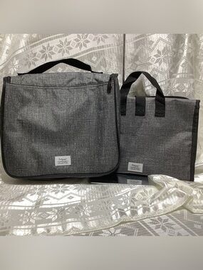 Thirty-One Toiletry Bags Set of Two Signature Collection Black Grey Unisex